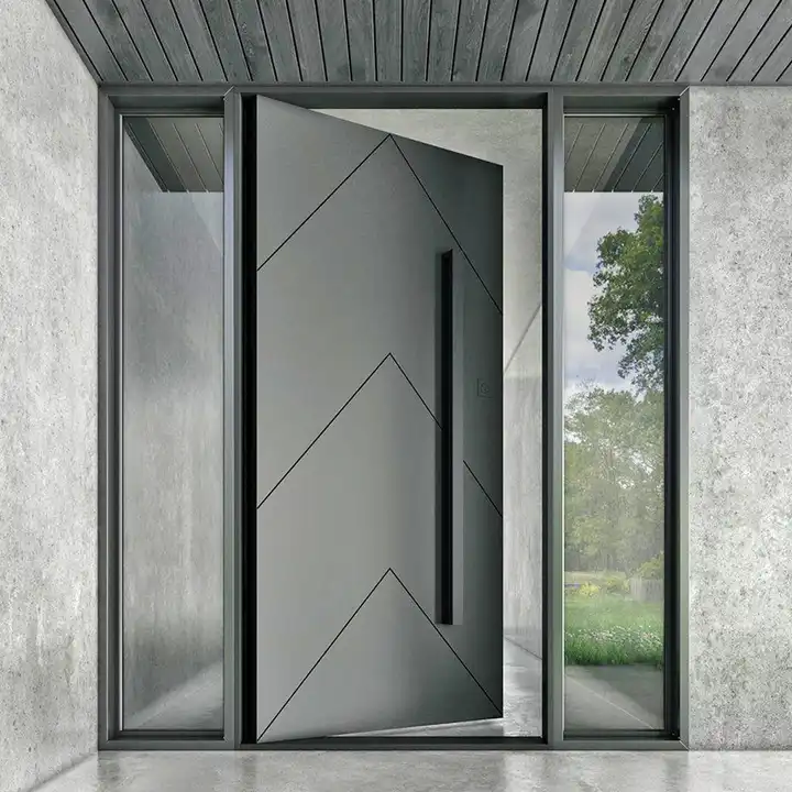 Chevron Pivot iron door